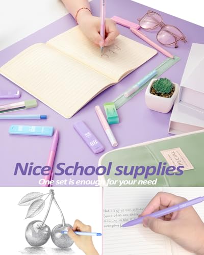 JIZHIYUAN 39X Mechanical Pencil Set with 600 Lead Refills Green Pencil Case | 0.5-2.0mm Mechanical Pencils, Aesthetic Office Supplies Stationary Set Come with Pencil Case for Teacher Office Coworker - color: Green