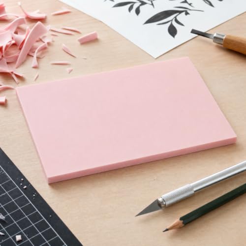Tosnail 5 Pack Rubber Linoleum Carving Blocks, 6" x 8" Linocut Block for Stamp Making, Printmaking, Engraving, Art and Craft Projects
