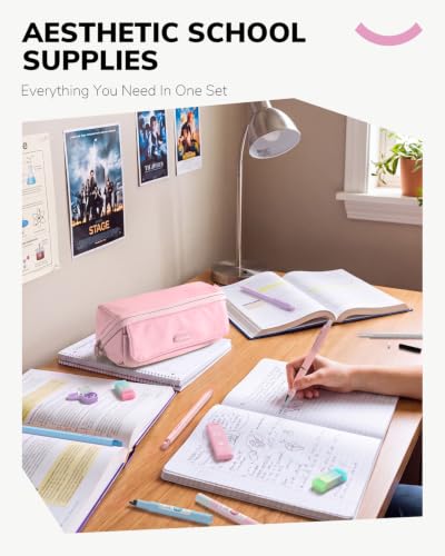 Four Candies 36PCS Mechanical Pencil Set with 624 Lead Refills (Light Pink) - color: Light Pink