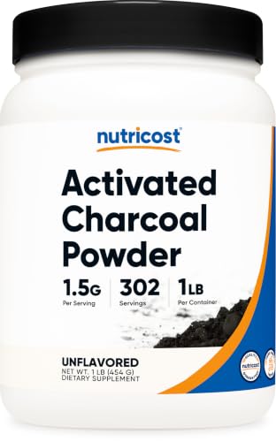Nutricost Activated Charcoal Powder 1lb, Food Grade Powder, Gluten-Free | Toothpaste, Facemask, Odor Control, Vegetarian, GMO-Free - size: 1 Pound (Pack of 1)