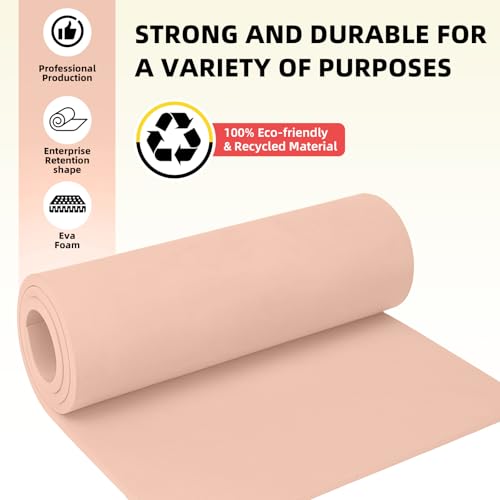 Do²ping Beige Eva Foam Sheets Roll, 10mm EVA Craft Foam 39''x13.9'' High Density 86kg/m3 for Halloween Cosplay DIY - color: Beige, size: Thickness 10mm