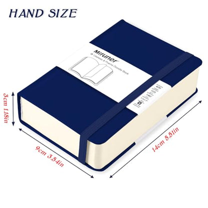 Mix Media Pad,3.5"x5.5" Small Hardcover Leather Art Sketchbook,105 GSM 200 Sheets/400 Pages Acid Free Artistic Painting Drawing Sketching Writing Paper, Handy Pocket Journal Notebook. Dark Blue - color: 105gsm-dark blue