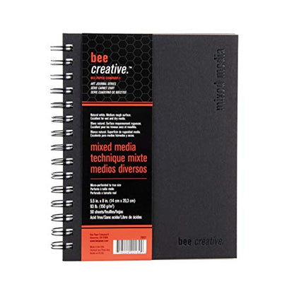 Bee Paper - 5.5" x 8" Creative Mixed Media Art Journal - size: 5-1/2-inch x 8-inch, 50 Sheet Art Journal, style: Mixed Media Art Journal