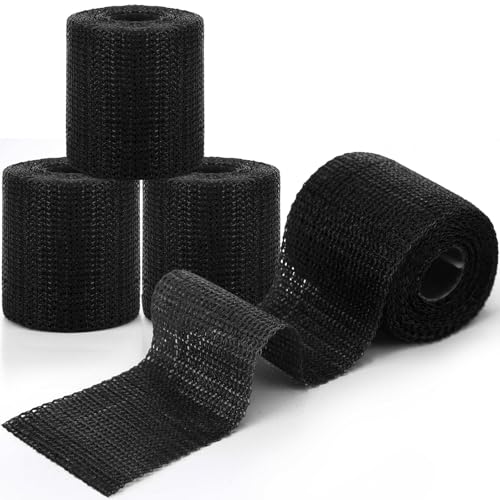 Geiserailie 4 Rolls Fiberglass Casting Tape 3 Inch x 12 ft, Black - color: Black