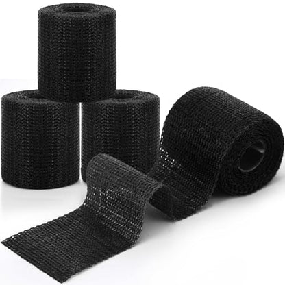 Geiserailie 4 Rolls Fiberglass Casting Tape 3 Inch x 12 ft, Black - color: Black