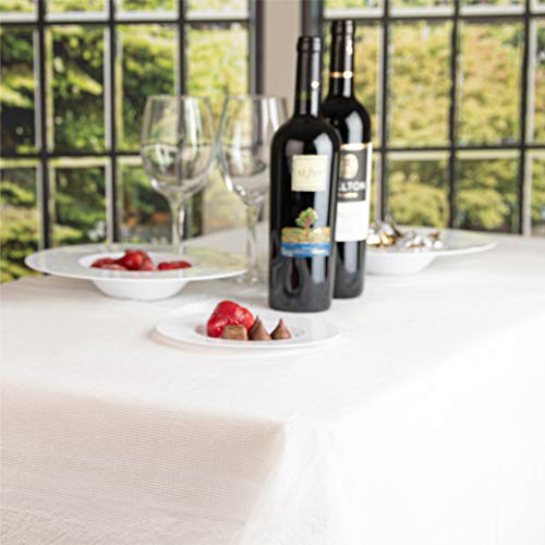 PLASTICPRO Disposable 3 Ply Paper & Plastic Tablecloth Absorbent Pack of 5