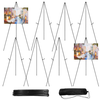 JEAWIWI 8 Pcs Lightweight Easel Stand, 66 Inch, Black, with Carry Bags - color: Black, size: 8 PCS