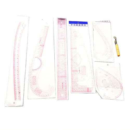 7PCS French Curve Ruler Set, High Accuracy Complete Tools Hip Curve Ruler with Scale, Sewing Ruler | Sewing Tools | Sewing Rulers | Craft Ruler for Beginners Tailors Pattern