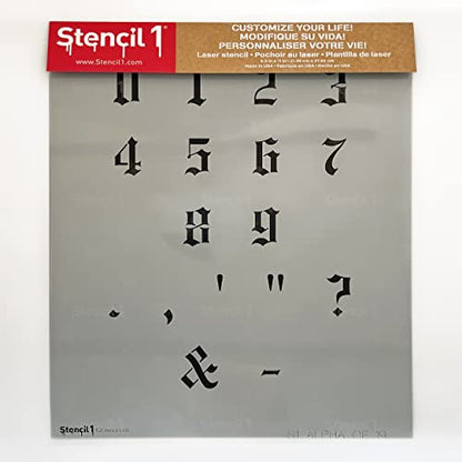 Stencil1 Old English Font Stencil 1" Alphabet Letters Painting Craft - size: 1" Letters