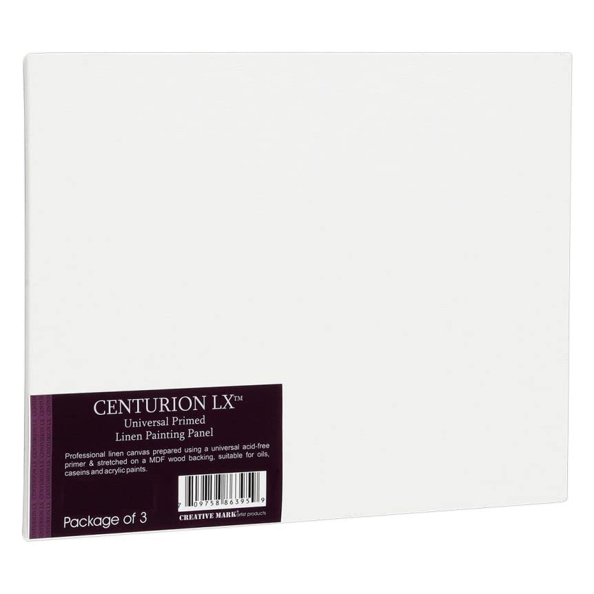 Centurion All-Media Primed Linen Panels - 6x6 3 Pack - 11oz Universal Primed Canvas Boards for Painting, Mounted on MDF Wood, Non-Warping, Ideal for Artists, Professionals, and Painters - size: 6"x6"