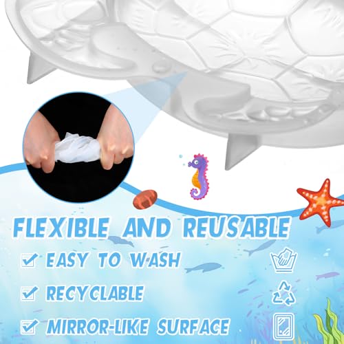 Qinyoung 4 Pcs Ocean Theme Resin Molds 3D Silicone Epoxy Resin