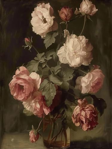 Diamond Art Kits for Adults,Vintage Flowers Diamond Painting Kits 12x16in | Diamond Painting Kit - Sparkling Full Drill Design Perfect for Home Decor, Holiday Gifting, And Relaxing Crafting 12x16inch - color: DP03812