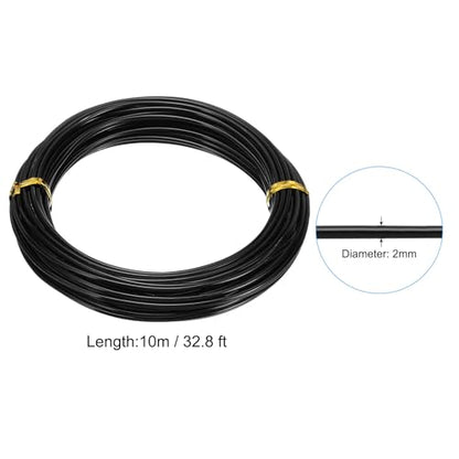 PATIKIL 32.8ft Aluminum Wire, 1pcs Jewelry Wire Aluminum Craft Wire 2mm 12 Gauge Wire Metal for Jewelry Making Beading Crafting Pendants Art, Black - color: Black, size: 2mm