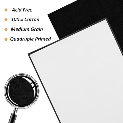 24PCS Black Canvas Board 8x10 inch Art Canvas Boards Blank Painting Canvas Bulk 100% Cotton Canvas Panels Paint Canvases for Painting Blank Canvas Boards for Oil & Acrylic Painting - size: 8x10 inch