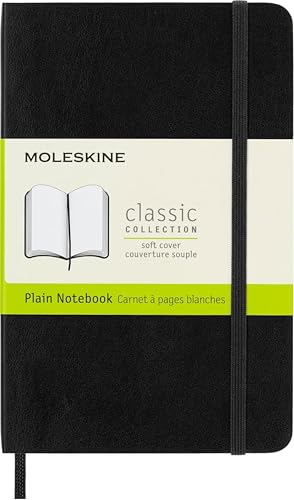 Moleskine Classic Notebook, Soft Cover, Pocket (3.5" x 5.5") Plain/Blank, Black, 192 Pages