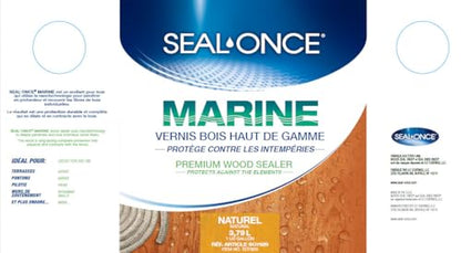 Seal-Once Marine Waterproof Wood Sealer and Stain, Natural, 1 Gallon | Waterproof Sealant, Wood Stain and Sealer in One - color: Natural, size: 1 Gallon