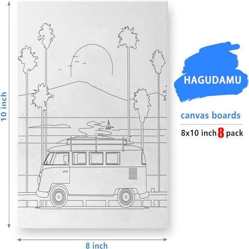 8 Pack (8x10) Pre Drawn Canvas Boards for Painting for Adults, Sip and Paint Party Supplies Canvas Painting Set, Beginner Favor, (Landscape) - style: Landscape