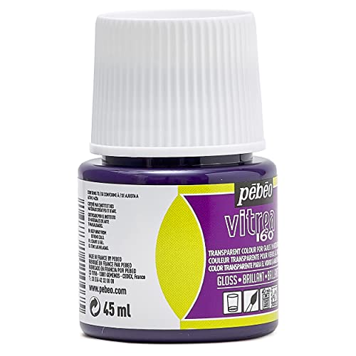 Pebeo Vitrea 160, Glossy Glass Paint, 45 ml Bottle - Amaranthine - color: Amaranthine