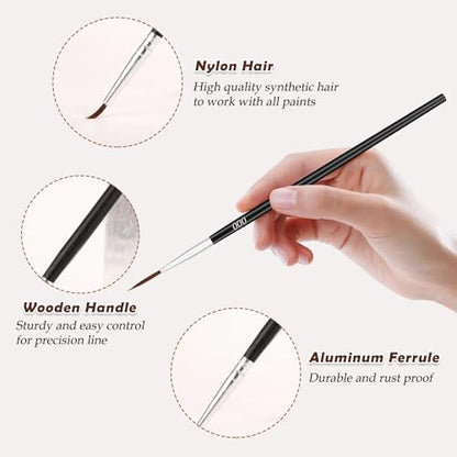 30Pcs Micro Paint Brushes Set with Protective Sleeve, Detail Paint Brushes #000 Fine Line Brushes Set for Watercolor, Acrylic, Crafts, Models - size: #000