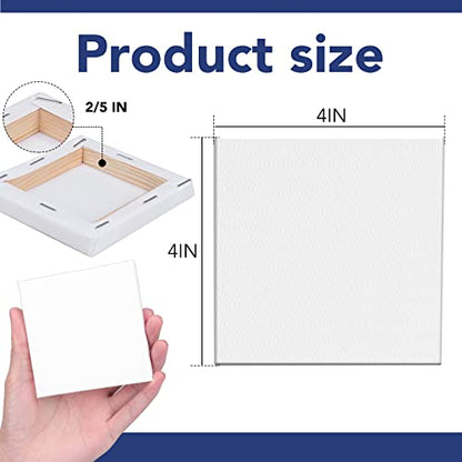 ESRICH Mini Stretched Canvas 12 Pack 4x4inch, 2/5''Profile Art Primed Canvases for Painting, 100% Cotton Small Professional Stretched Canvas for Kids and Art Supplies,for Acrylics,Oils&Other Painting. - style: 12 Packs Stretched Canvas - 4*4in