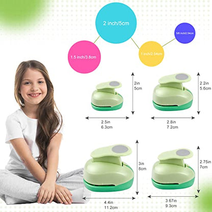 UCEC Craft Hole Punch, 2+1.5+1+5/8Inch Circle Punch Circle Hole Punch - color: circle, size: 4pack, 5/8+1+1.5+2in