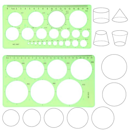 Dimeho Geometric Drawings Templates,4 Pcs Circle Shape Stencils for Drawing