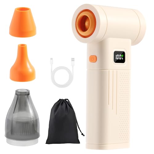 Cordless Acrylic Paint Pouring Blower, Paint Pouring Supplies with 2 Nozzles and Mini Vacuum Featuring for Fluid Art, Watercolor, Dutch Pour, Perfect for Artists Paint Projects (Beige) - color: Beige