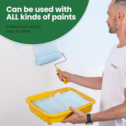 Voomey Professional Paint Roller Kit 22 Pcs, 9-Inch Upgraded Paint Roller with Super Coverage Effect, Paint Brush, Paint Roller Tray,Paint Kit for House Painting - style: 22pcs paint roller kit