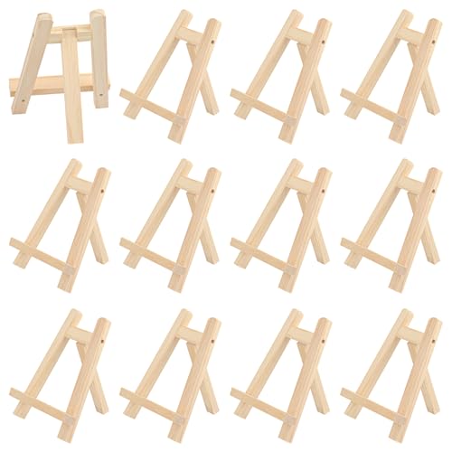 Yiksonyo 12 Pack 11 Inch Wooden Easel, Tabletop Wood Easels Stand, Wooden Easel for Painting, Art, and Crafts - size: 12 Pack 11 Inch