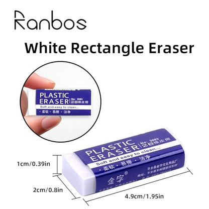 White Erasers, Artist Eraser for Drawing Art Sketching, Pencil Erasers for Kids Bulk Students School Supplies Office (8)