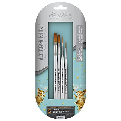 Silver Brush Limited Ultra Mini Lettering Paintbrush Set, 4pc - color: Lettering Set, size: 4 Pc