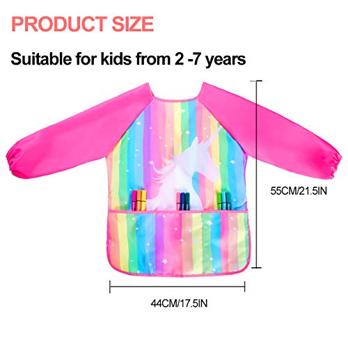 Sylfairy Art Smock For Kids Waterproof Artist Painting Smocks Toddler Painting Apron - color: Rainbow