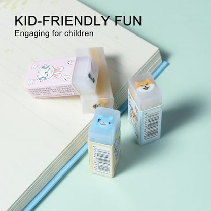HILAZA 18Pcs Cute Animal Erasers for Kids Bulk, Kawaii Fun Pencil Jelly Erasers for School Classroom Supplies Prize Gifts Party Favors - style: ANIMAL