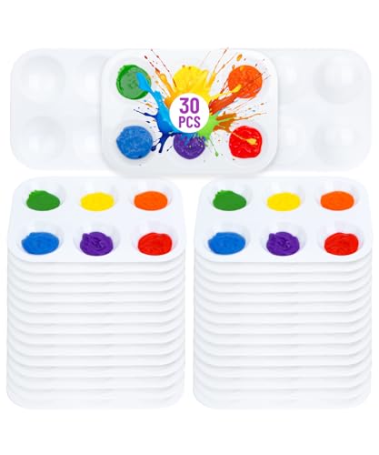 Mr. Pen- Plastic Paint Palette, 30 Pack, 6 Wells
