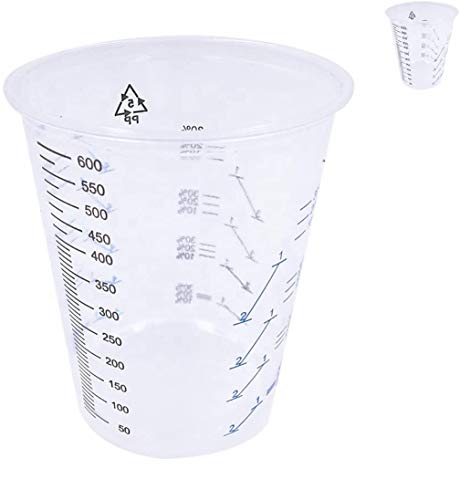 CANOPUS Mixing Cups for Epoxy and Resin, Measuring Cups, Graduated Paint Mixing Cups, Plastic Mixing Cups for Automotive and Art Projects, 20 ounce (1 Pint), 600 cc (Pack of 25) - size: 20oz