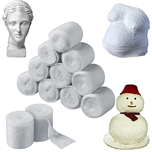 Nuanchu 12 Rolls Medical Cotton Cast Padding Plaster Cloth,4 Inch X 11.8 ft | Individual Wrapped, Undercast Protection Padding, Soft Cloth for Body Casts, Halloween Bandage Art, Mask Craft Supplies - size: 4 Inch X 11.8 ft