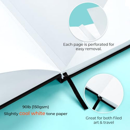 Ohuhu 5.5"x8.5" Double-Sided Bleedproof Marker Pad Art Sketchbook 60 Sheets | Small Sketch Book - 90 LB/150 GSM Smooth Drawing Paper - 60 Sheets/120 Pages -Hardcover Sketch Pad for Alcohol Markers Paints - size: 5.5" x 8.5"