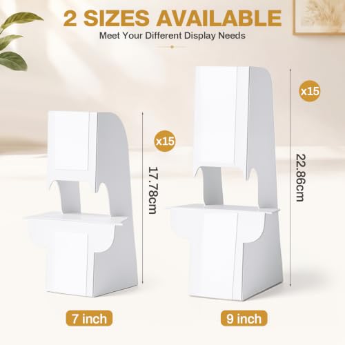 30 Pack Cardboard Easel Stand 9" & 7" Self Adhesive Cardboard Easel Back Display Stand for Table Top Photo Picture Poster Foam Board Painting Canvas Art Craft Retail Wedding Sign Holder - size: 7" & 9"