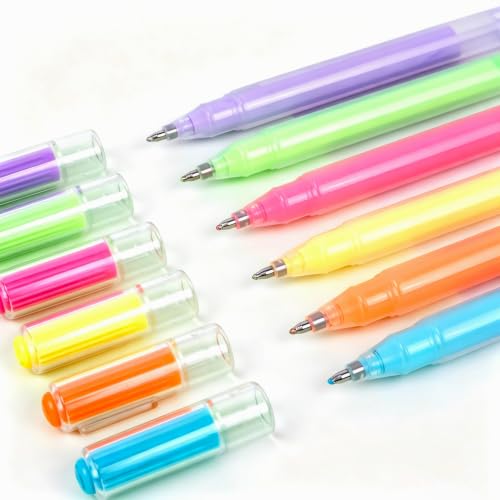 Smilo Acrylic Gel Pens for Coloring,6 Colors,1.0mm Bullet Tip | 3D Acrylic Paint Pens for Black Paper, Fabric, Rock, Glass, Writing, Drawing, Journaling & DIY Crafts - color: 6-colors