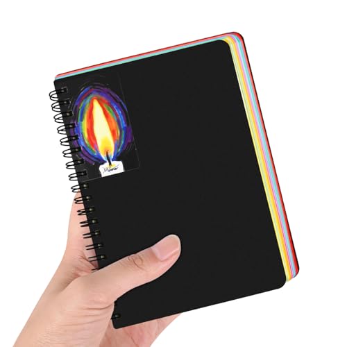 5x7 12 Colors Paper Mixed Media Sketchbook,Spiral Notebook Junk Journal - color: 12Colors Paper-SideSpiral