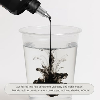 Xtreme GO2 Black Tattoo Ink 10oz – Professional Tattoo Ink for Bold Fillings & Shading, Long-Lasting Vivid Color, Highly Concentrated & Fade-Resistant, Smooth Application, Vegan Tattoo Ink