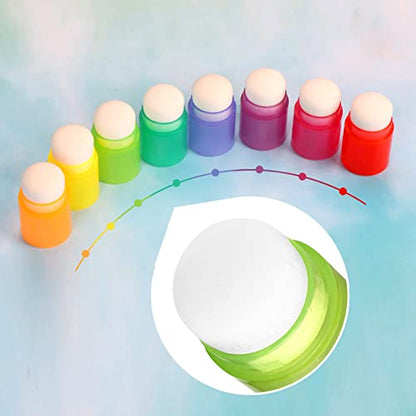 Yoseng 8 Pcs Blending Brushes For Card Making,Card Making Supplies,Finger Blending Brushes Daubers With Storage Box,Crafter Color Coded Handles Ink Blender Tool,Brush Head Diameter 0.77 Inches - color: Light Colour