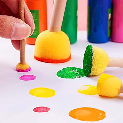 30 Pcs Round Sponges Brush Set, Round Sponge Brushes for Painting, Paint Sponges for Acrylic, Painting Tools for Kids Arts and Crafts (4 Sizes) (Pack of 3) - size: 30 PCS (Pack of 3)