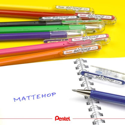 Pentel Matte Hop Sweet Color Ballpoint Pen, 7 Colors, K110-V7STB - color: 7 Colors Sweet