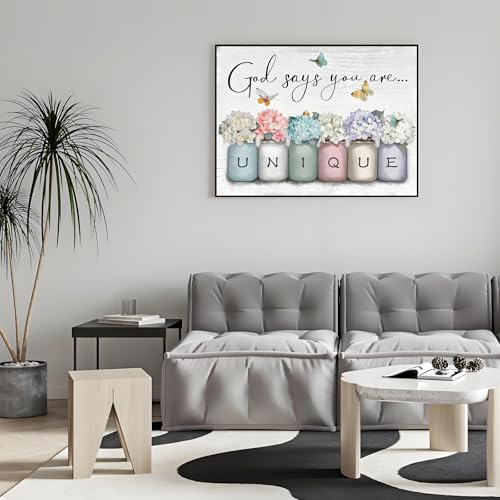 Shouruihua Diamond Painting Kits for Adults, Inspirational Diamond Art Kits | Unique, Bible Verse, Gem Art, Diamond Dotz Kits, Diamond Dots, Full Round Drill Diamond Painting Kits Beginner, 15.7x11.8 in - color: God Says You Are Unique
