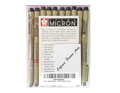 SAKURA Sakura Pigma Micron 10 Fineliners Black 0.4 mm Fine Tip