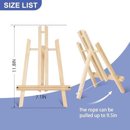 ESRICH 8 Pack 11.8" Wood Easels, Tabletop Easel for Painting | Painting Party, Displaying Canvas, Kids Student Table School Desktop, Portable Canvas Photo Picture Sign Holder - style: 11.8"-8P