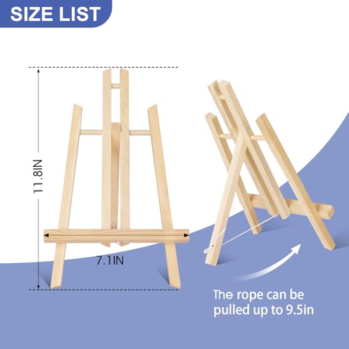 ESRICH 24 Pack 11.8" Wood Easels, Tabletop Easel for Painting | Painting Party,Displaying Canvas，Portable Canvas Photo Picture Sign Holder - style: 11.8"-24P