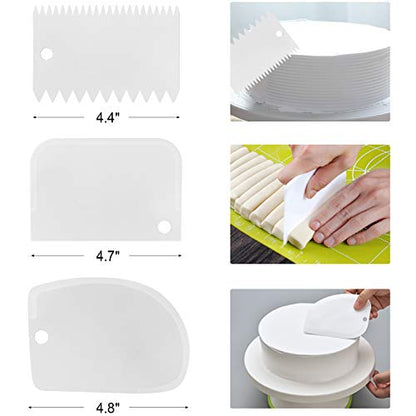 4 Pack Offset Spatula Set for Cake Decorating, Icing and Frosting Scraper