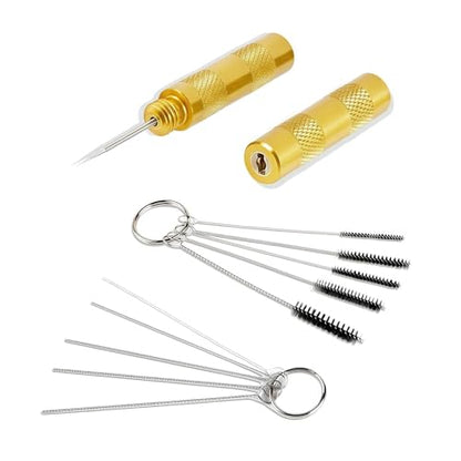 ABEST 3 Set Airbrush Spray Cleaning Repair Tool Kit Stainless steel Needle Brush Set | 5 nylon brushes,5 steel needles, Repair tool for nozzles,Unclogs dried paint, Protects tips, Rust-proof,Fits Master & Paasche